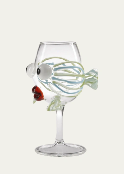 Massimo Lunardon Tropical Fish Wine Glass In Multi