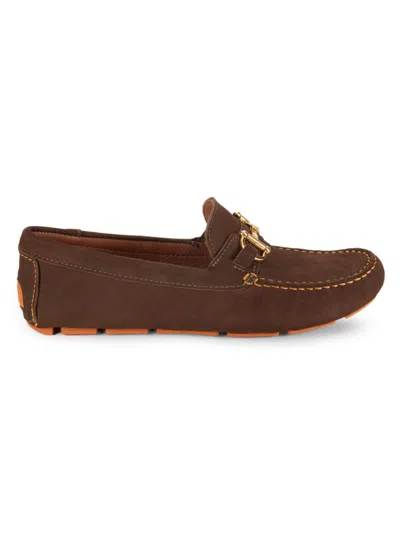 Massimo Matteo Men's Leather Driving Bit Loafers In Cafe