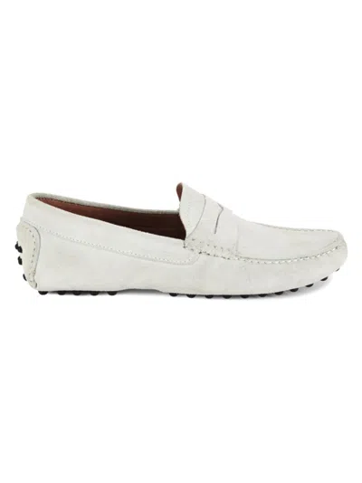 Massimo Matteo Men's Suede Driving Penny Loafers In Off White