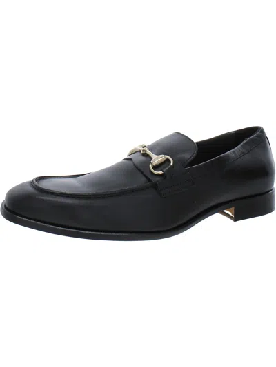 Massimo Matteo Mens Leather Loafers In Black