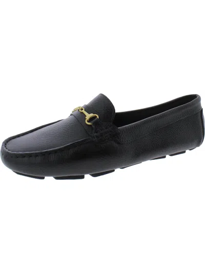 Massimo Matteo Womens Leather Loafers In Black