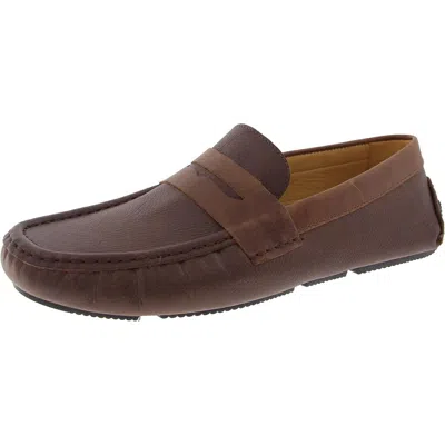 Massimo Matteo Womens Padded Insole Leather Loafers In Brown