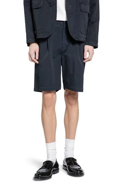 Massimo Osti Cotton Nylon Gabardine Shorts In Blue