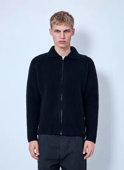 Massimo Osti Studio Boucle Felted Crewneck In Blue