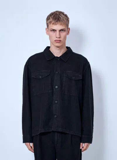 Massimo Osti Studio Cotton Twill Overshirt In Black
