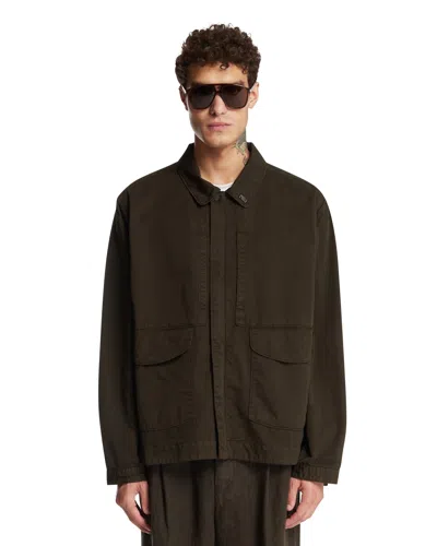 Massimo Osti Studio Green Cotton Overshirt In Brown