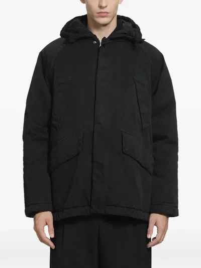 Massimo Osti Studio Hooded Zip-up Jacket In Black