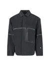 Massimo Osti Studio Classic Black Shirt With Structured Collar And Button-down Front In Black