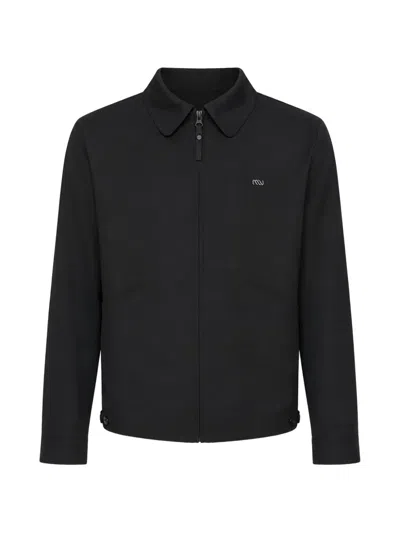 Massimo Osti Studio Logo-embroidered Zip-up Jacket In Black