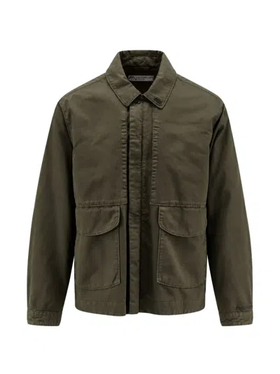 Massimo Osti Studio Logo-plaque Flap-pocket Shirt Jacket In Green