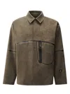 Massimo Osti Studio Overshirt In Alcantara In Brown