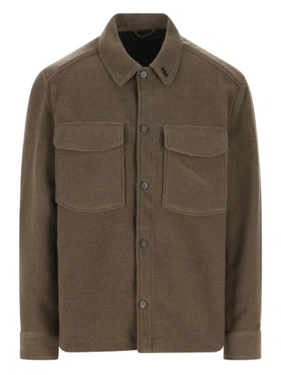MASSIMO OSTI STUDIO PATCH-POCKET BUTTON SHIRT JACKET