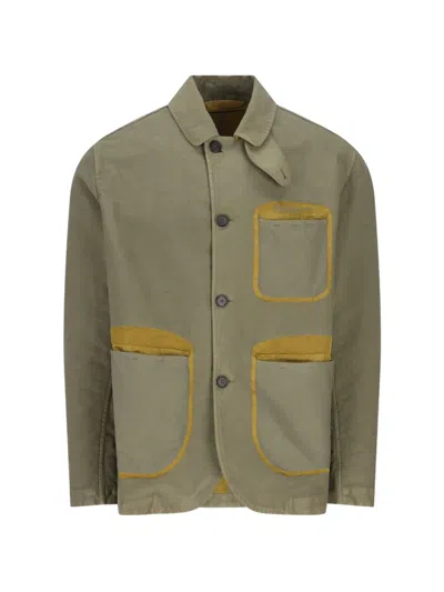 Massimo Osti Studio Patch-pocket Jacket In Green