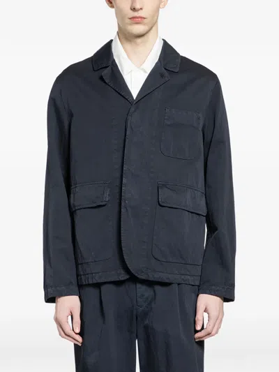 Massimo Osti Studio Pocket Gabardine Blazer In Blue
