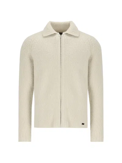 Massimo Osti Studio Ribbed-knit Raglan-sleeve Sweater In Neutral