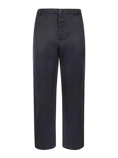 Massimo Osti Studio Silk Blend Trousers In Blue