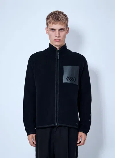 Massimo Osti Studio Zip-up Jacket With Chest Patch In Black