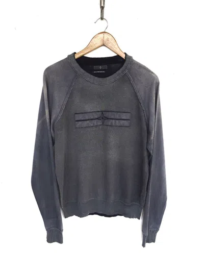 Pre-owned Massimo Osti X Stone Island Grailss07 Si Logo Distressed Oversized Jumper In Fade To Grey