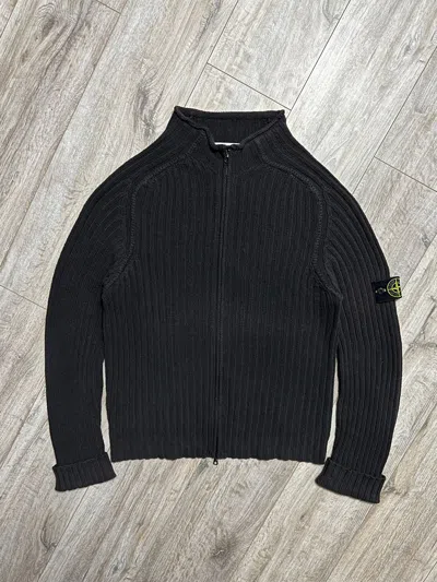 Pre-owned Massimo Osti X Stone Island Sweater Heavy Knit Cotton Vintage Ss 04 In Dark Grey