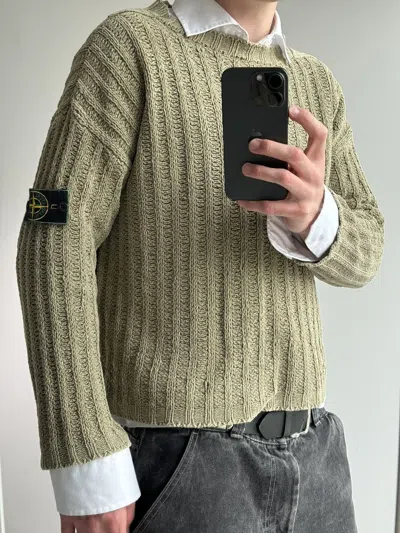 Pre-owned Massimo Osti X Stone Island Very Vintage Stone Island Knit Sweater Old Money Hype In Sage Green