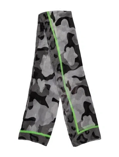 Pre-owned Massimo Rebecchi Camouflage Print Scarf In Grey