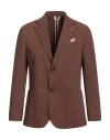 Massimo Rebecchi Man Blazer Brown Size 46 Polyester, Viscose, Elastane In Brown
