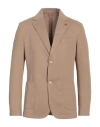 Massimo Rebecchi Man Blazer Camel Size 42 Polyester, Elastane In Beige