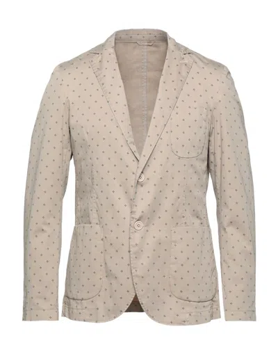 MASSIMO REBECCHI MASSIMO REBECCHI MAN BLAZER TAUPE SIZE 40 COTTON, ELASTANE