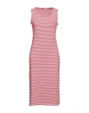Massimo Rebecchi Woman Midi Dress Red Size Xl Cotton, Elastane