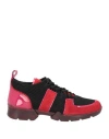 Massimo Rebecchi Woman Sneakers Black Size 8 Leather, Textile Fibers In Black