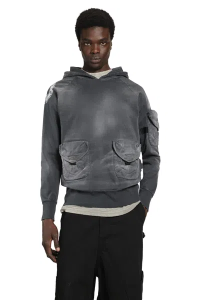 Massimo Sabbadin Tas Gabardina Washed Hooded Sweatshirt In Gray