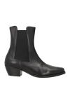 Massimo Santini Woman Ankle Boots Black Size 8 Leather In Black