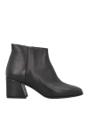 Massimo Santini Woman Ankle Boots Black Size 8 Leather In Black