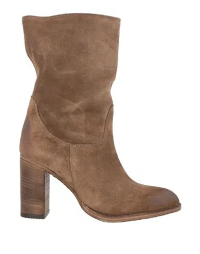 Massimo Santini Woman Ankle Boots Light Brown Size 6 Leather In Sand