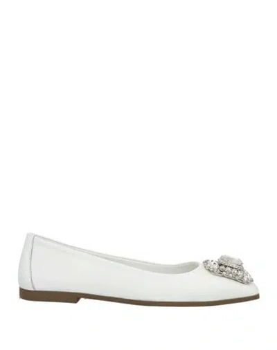 Massimo Santini Woman Ballet Flats White Size 7 Leather