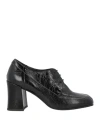 Massimo Santini Woman Lace-up Shoes Black Size 7 Leather In Black