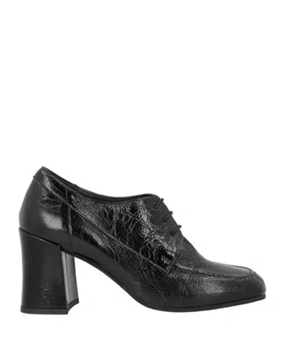 Massimo Santini Woman Lace-up Shoes Black Size 7 Leather