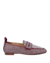 Massimo Santini Woman Loafers Burgundy Size 8 Textile Fibers In Red