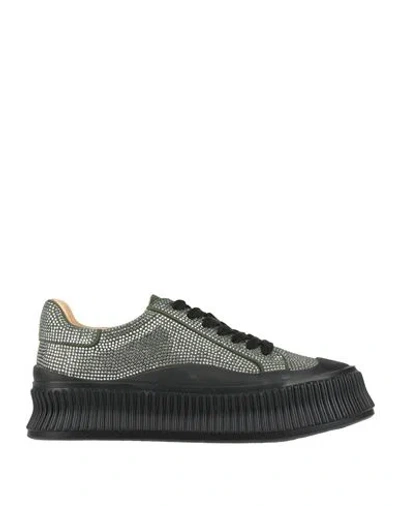Massimo Santini Woman Sneakers Dark Green Size 7 Textile Fibers In Multi