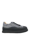 Massimo Santini Woman Sneakers Navy Blue Size 8 Textile Fibers In Navy Blue