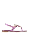 Massimo Santini Woman Thong Sandal Mauve Size 8 Textile Fibers In Purple
