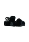 Massimo Santini Women's Shoes  Merida Fur Sandal Black Fur/elast. In Black