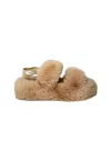 Massimo Santini Women's Shoes  Merida Fur Sandal Nat Fur/elast. In Nude