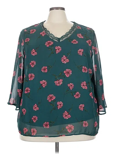 Pre-owned Massini 3/4 Sleeve Blouse In Blue