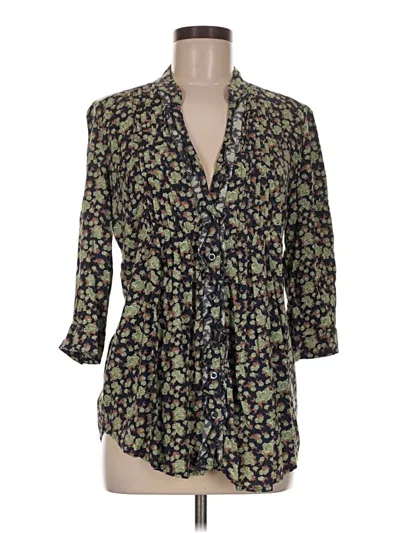 Pre-owned Massini 3/4 Sleeve Blouse In Green