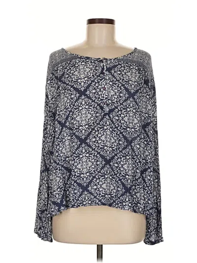 Pre-owned Massini Long Sleeve Blouse In Blue