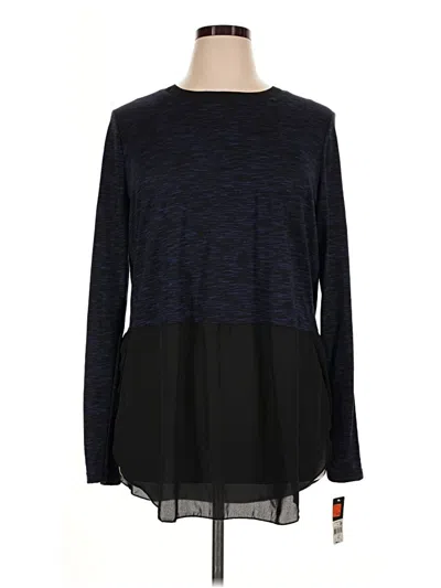 Pre-owned Massini Long Sleeve Top Black Crew Neck Tops