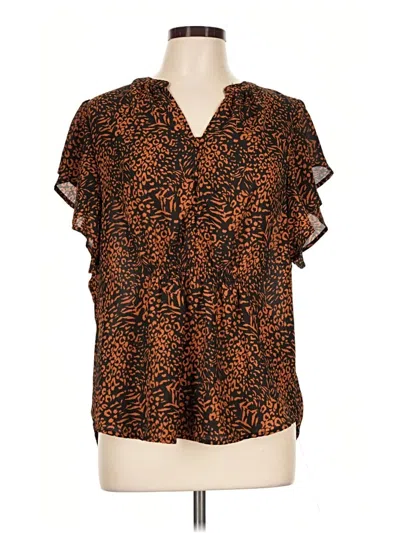 Pre-owned Massini Short Sleeve Blouse In Brown