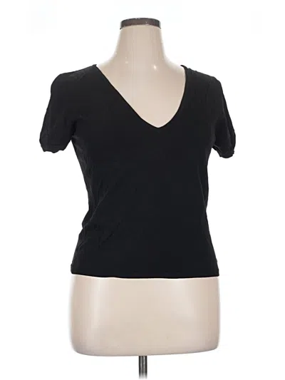 Pre-owned Massini Short Sleeve Top Black V Neck Tops