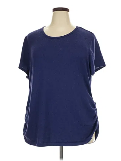 Pre-owned Massini Short Sleeve Top Blue Crew Neck Tops